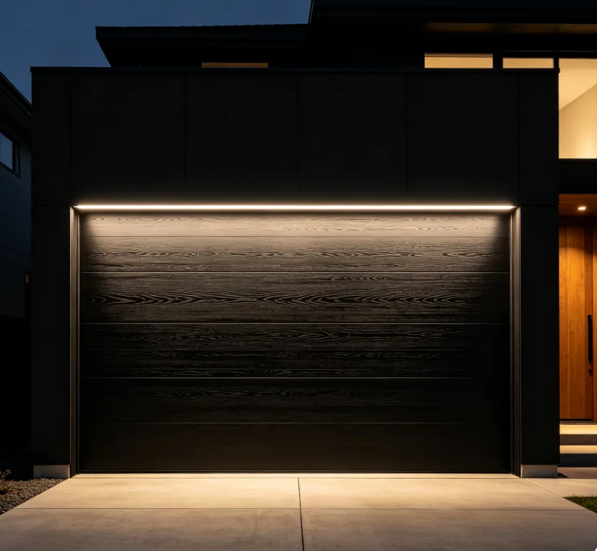 High Quality with LED Lights Outdoor Garage Door Wood Grain Color Rust Proof Aluminum Garage Doors Easy To Clean Garage Doors