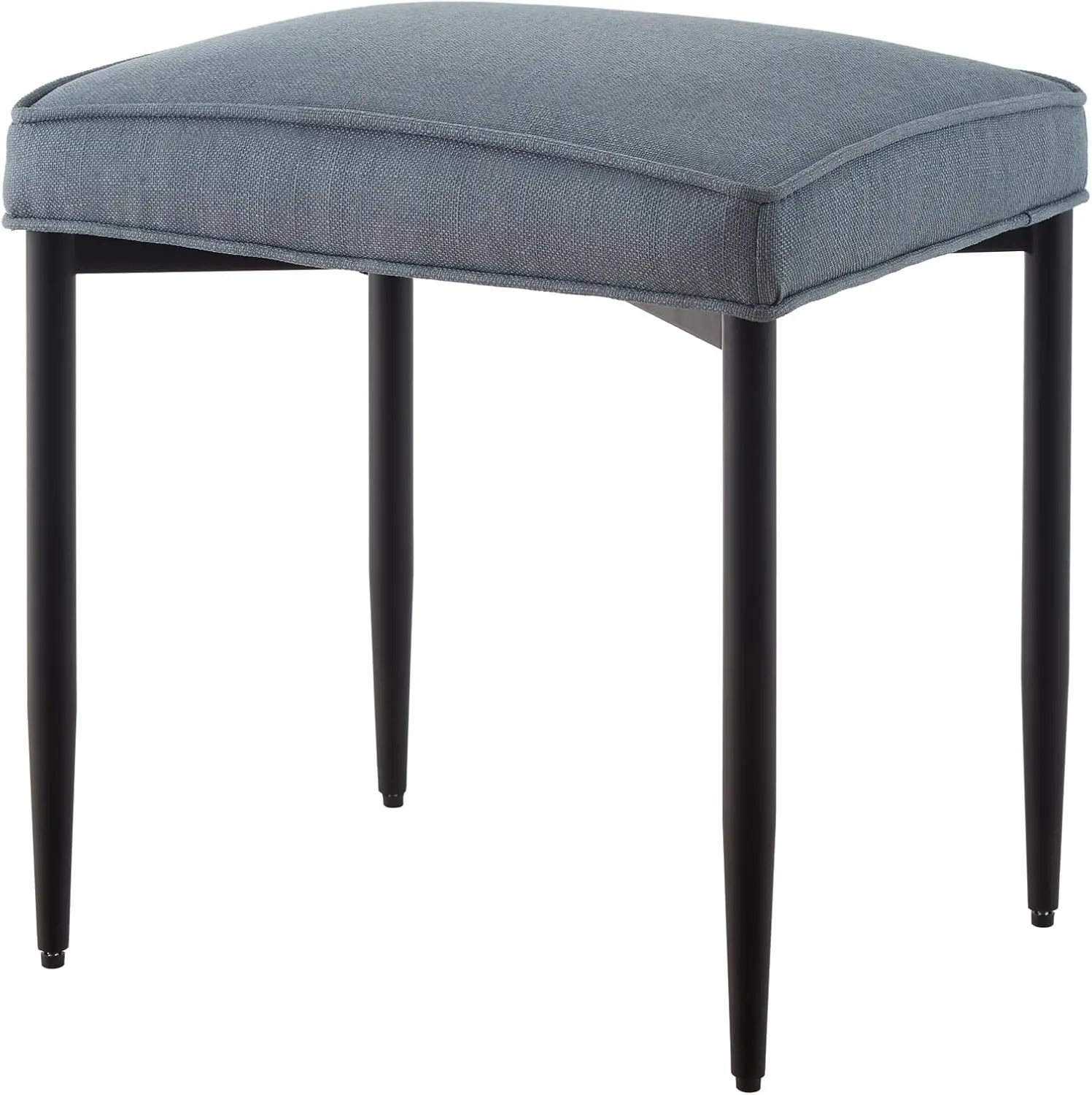 Chaise de vanité rectangulaire en tissu, tabouret de vanité, pieds carrés en métal, petit tabouret de maquillage Siège de bureau rembourré,