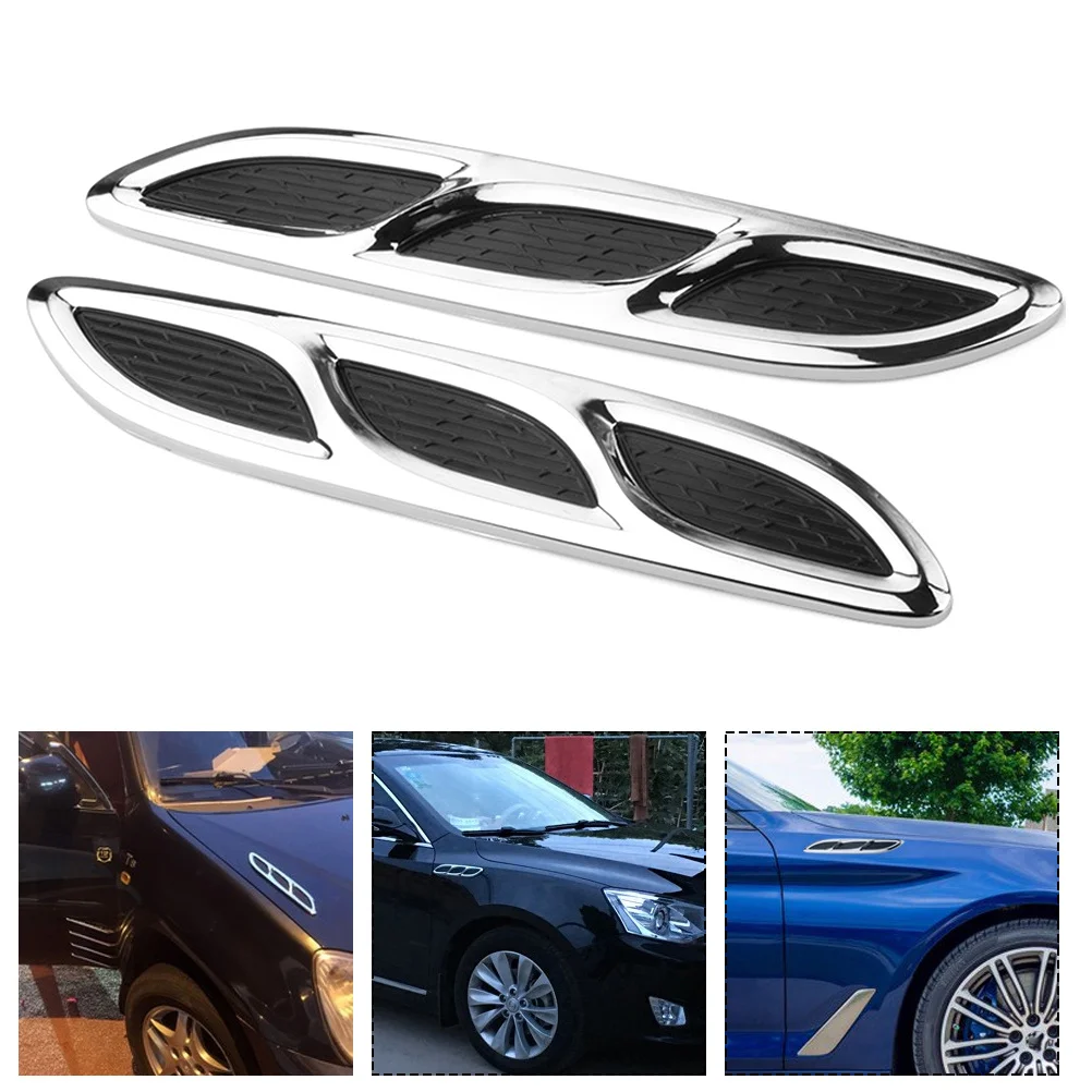

1Pair Vehicle Air Intake Outlet Decor Bonnet Vent Cover ABS Material Easy to Install Fade Resistant Car Exterior Decor