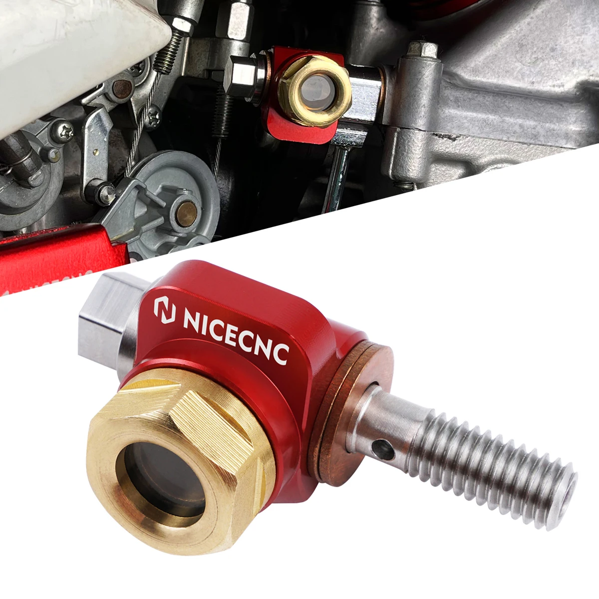 

For Honda XR 600R 650L XR600R XR650L 1985-2024 Clear Banjo Bolt Oil Sight Glass Motocross Transparent Engine Fuel View Screw