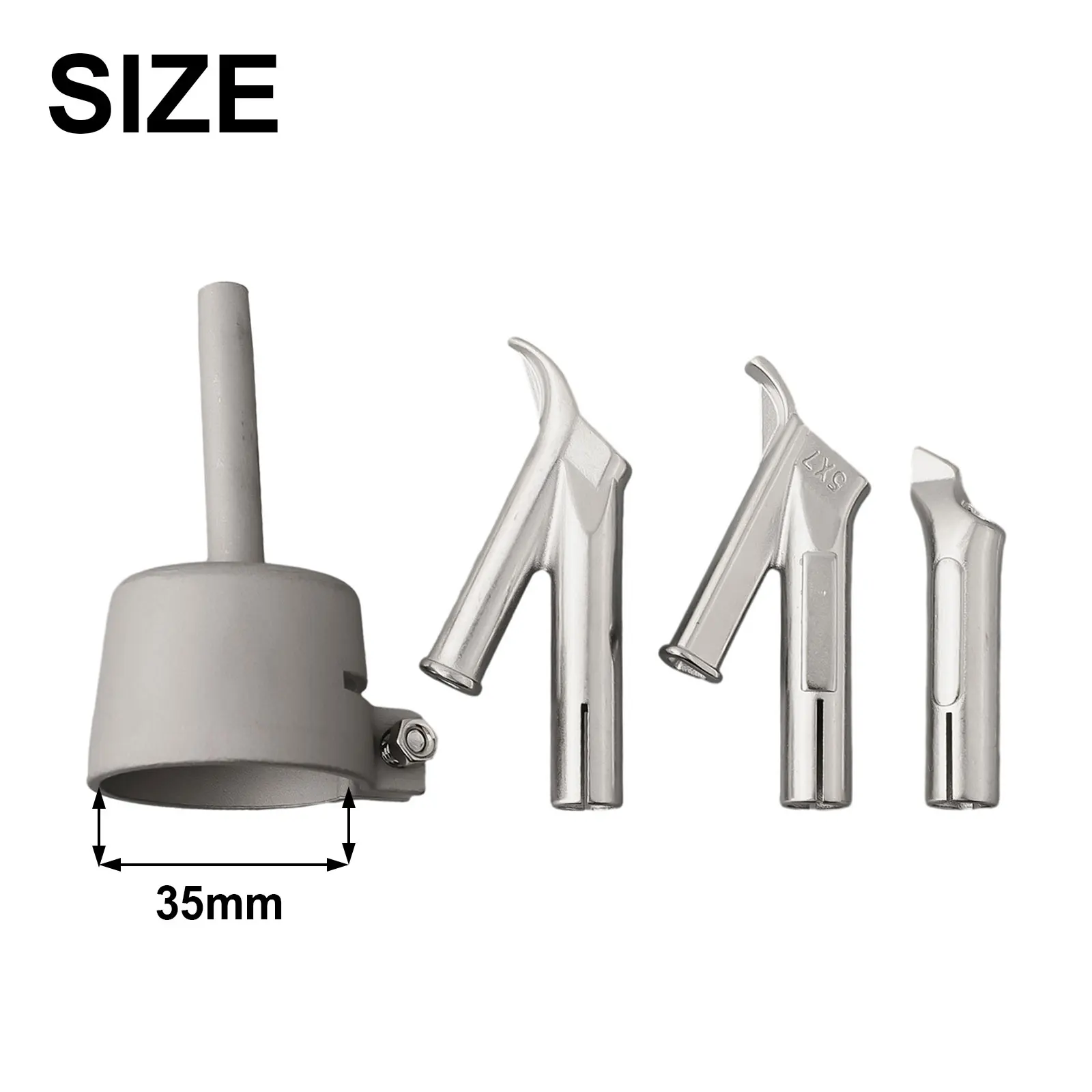 

4pcs/set For Vinyl PVC Plastic Hot Air 5mm Welding Tip Speed Welding Nozzle Welding Gunss Triangle Fixed Point Nozzle Round