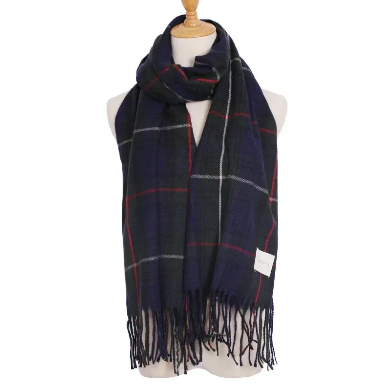 Scarf Women Luxury Plaid Warm Travel Scarf  Cashmere Winter Pashmina with Tassel Shawl Wraps Bufanda Long Casual New