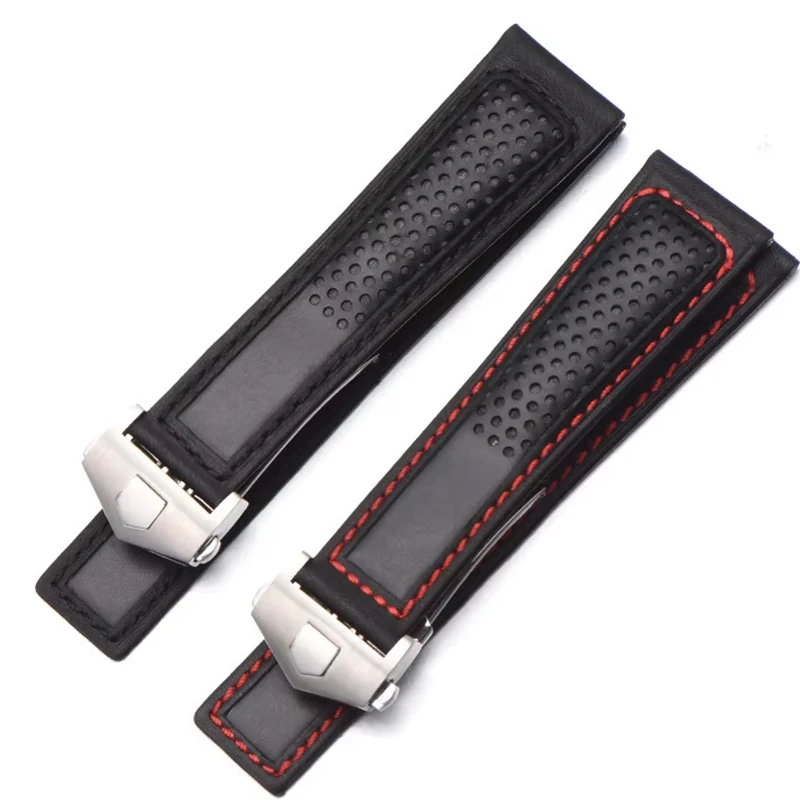 New Genuine Leather Watch Strap For Tag Heuer Carrera diving Monaco F1 Series Breathable Watch Chain  Men Watchband 22mm