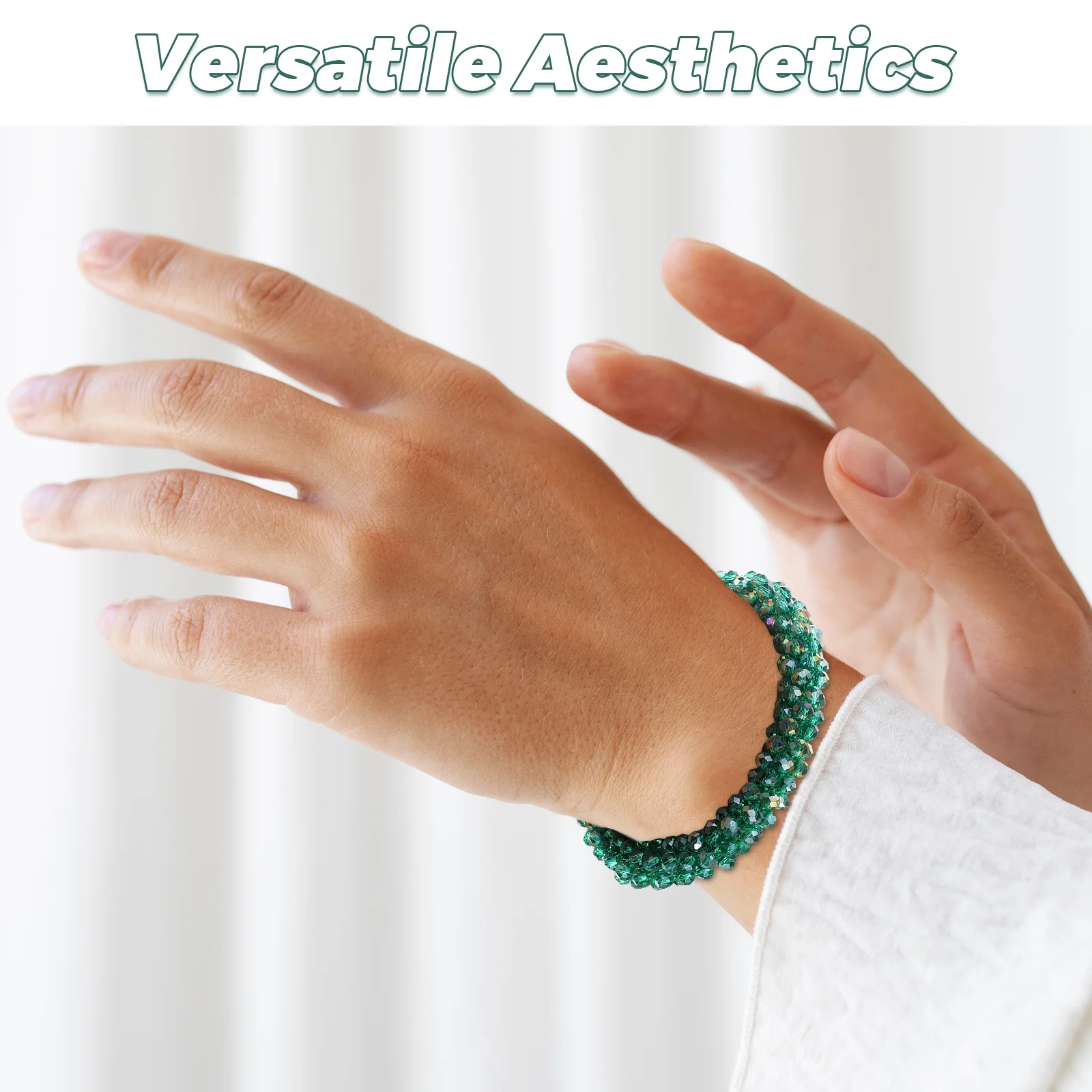 3 قطع من إكسسوارات الشعر الكريستالية بتصميم بسيط من حجر الراين، ربطات عنق مرنة بدون ضرر، ربطات شعر على شكل ذيل حصان للنساء والفتيات #2