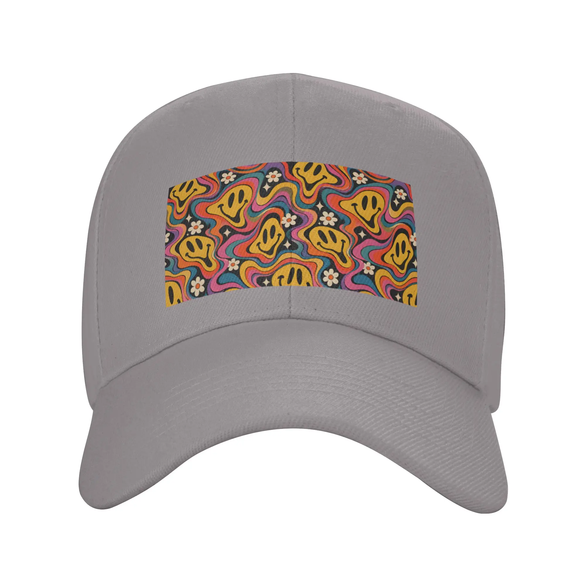 Hot Sale Trippy psychedelic smileys Baseball Cap  Breathable Fabric Brand Man Caps  Casual Street Style Brand Man Caps