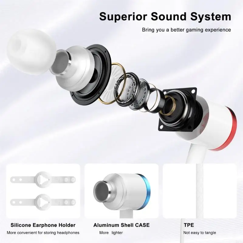 203A 1 Set en auriculares con cable auriculares para oído para vasos 3 cómodos