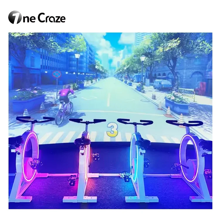 2024 New sports games vr ar dynamic bicycle exercise bike with video projector interactive Projection game Cycling Simulator