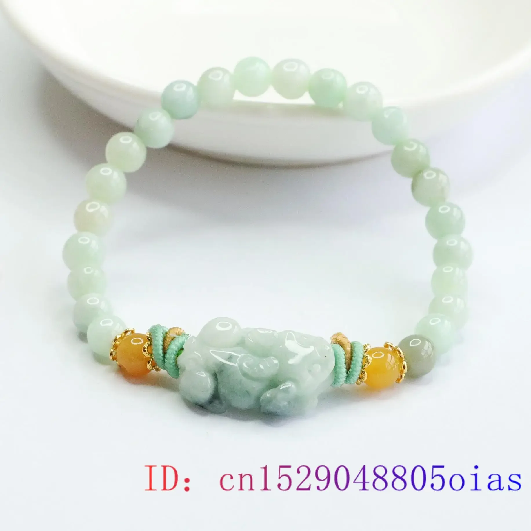 Burmese Jade Pixiu Bracelets Jadeite Women Amulets Charms Designer Jewelry White Bead Amulet Natural Stone Accessories Man