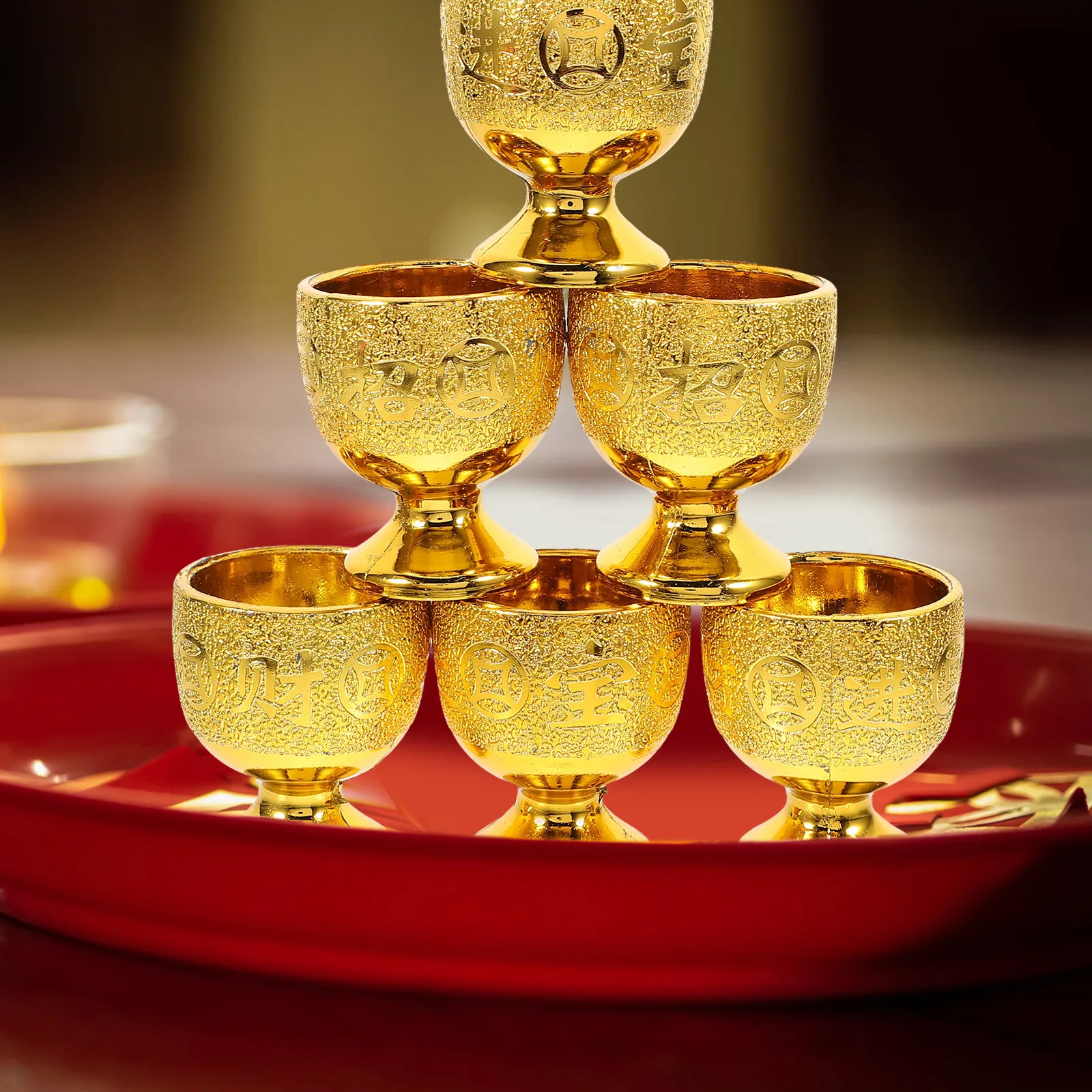 6Pcs Small Offering Cups Decorative Multi-Function Buddhist Cup Temple Worship Ritual Bowl Practical