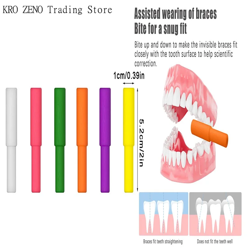 

12Pcs quality Dental Chewies Aligner Fruit Flavor Soft Silicone Tray Seater Bite Chewies Face Correction Dental Care Tool✨