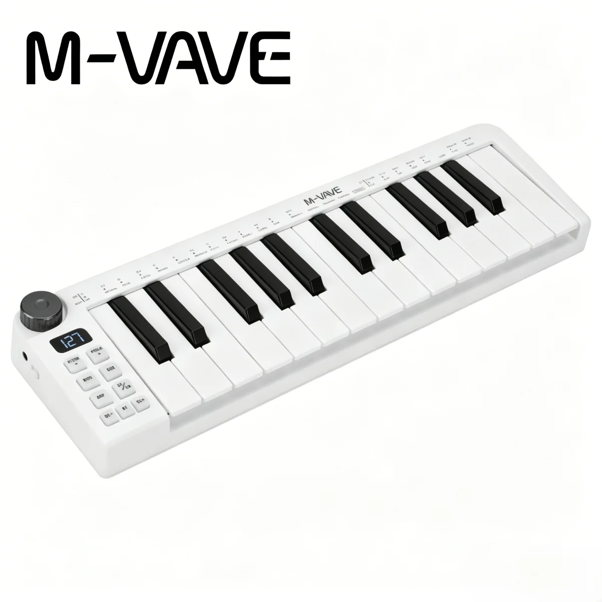 

M-VAVE SMK-25 Mini White, 25 Velocity Sensitive Keys Rechargeable Wireless Portable Keyboard Controller for Music Production