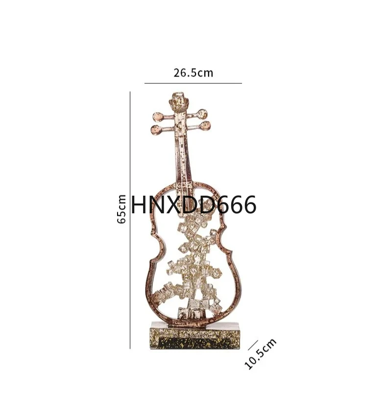 Estatuilla de música de arte moderno, escultura de violín, sala de estar de lujo, estatua de resina transparente, mueble de TV, mueble de vino, modelo de decoración del hogar