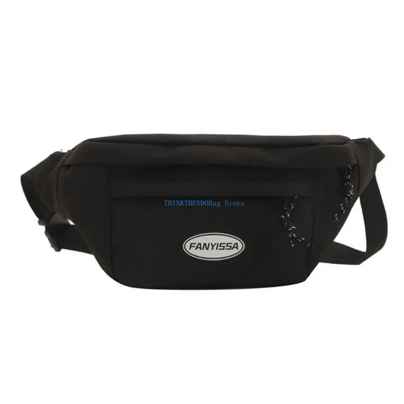 

63HC Practical Fashion Waist Pack with Adjustable Belt Nylon Crossbody Bag Shoulder Pack Chest Pouches for Easy Storage
