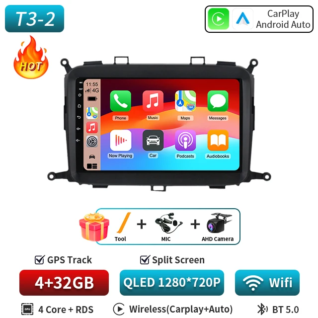 Android 16 WIFI + 4G Auto Carplay GPS Voor Kia Carens 2013 2014 2015 2016 2017-2019 Auto Radio multimedia Speler Navigatie Stereo