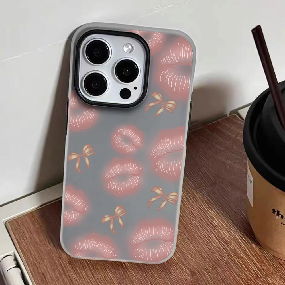 Für iPhone 17 15 16 14 Pro Max Hülle Plus Koreanischer Lippen-Print INS Cover Für iPhone 13 11 12 ProMax XS XR 8 Plus Bonbonfarbene Hüllen – Detail 6