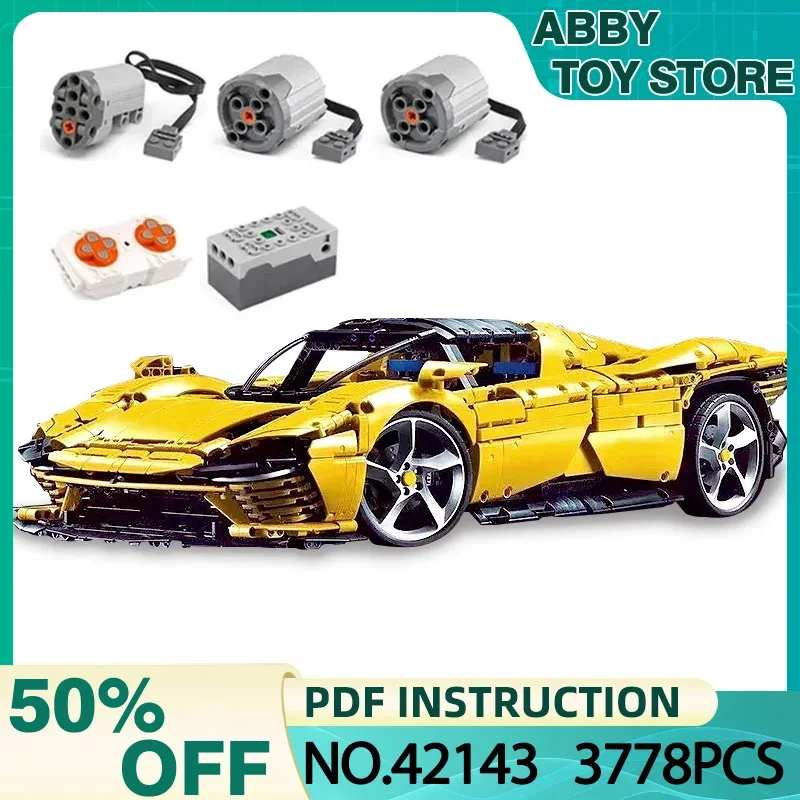 

3778pcs MOC 1:8 Technical Super Sports Car Compatible 42143 Building Block Bricks Educational Puzzle Toy Christmas Gift For Kids