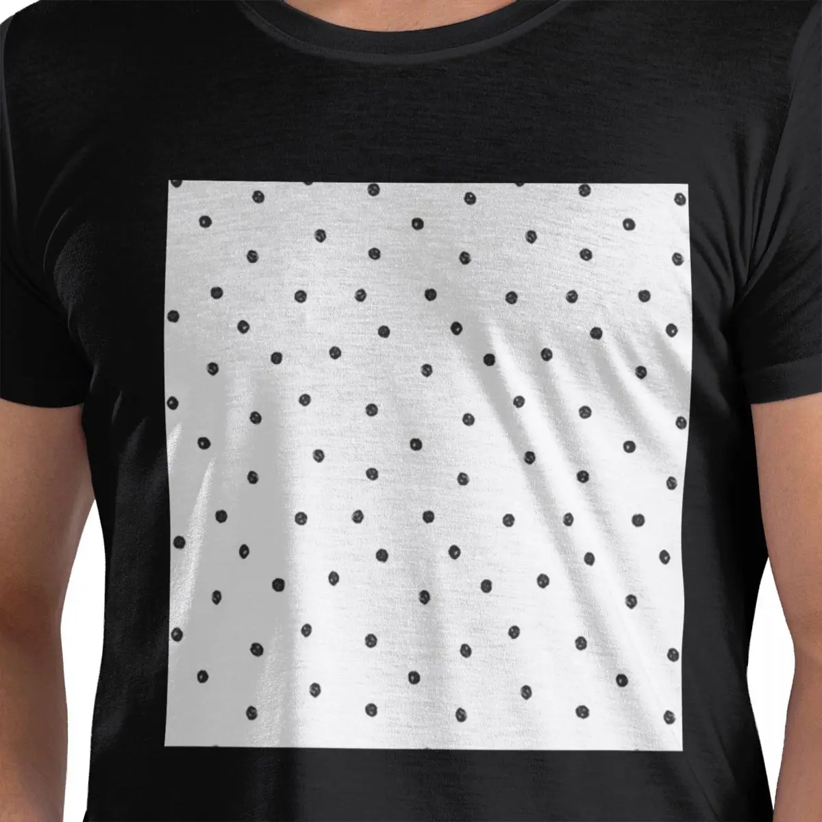 

Black White Polka Dot (8) T-Shirt for Men Cotton Oversized T Shirts Men's Tees Short Round Neck Summer Clothes Tops S-6XL