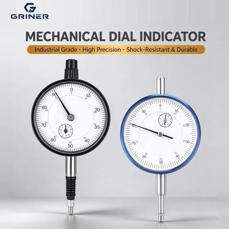 GRINER Shockproof Vernier Caliper 0 - 10mm Indicating Dial Mechanical Vernier Caliper base Dial scale high precision 0.01