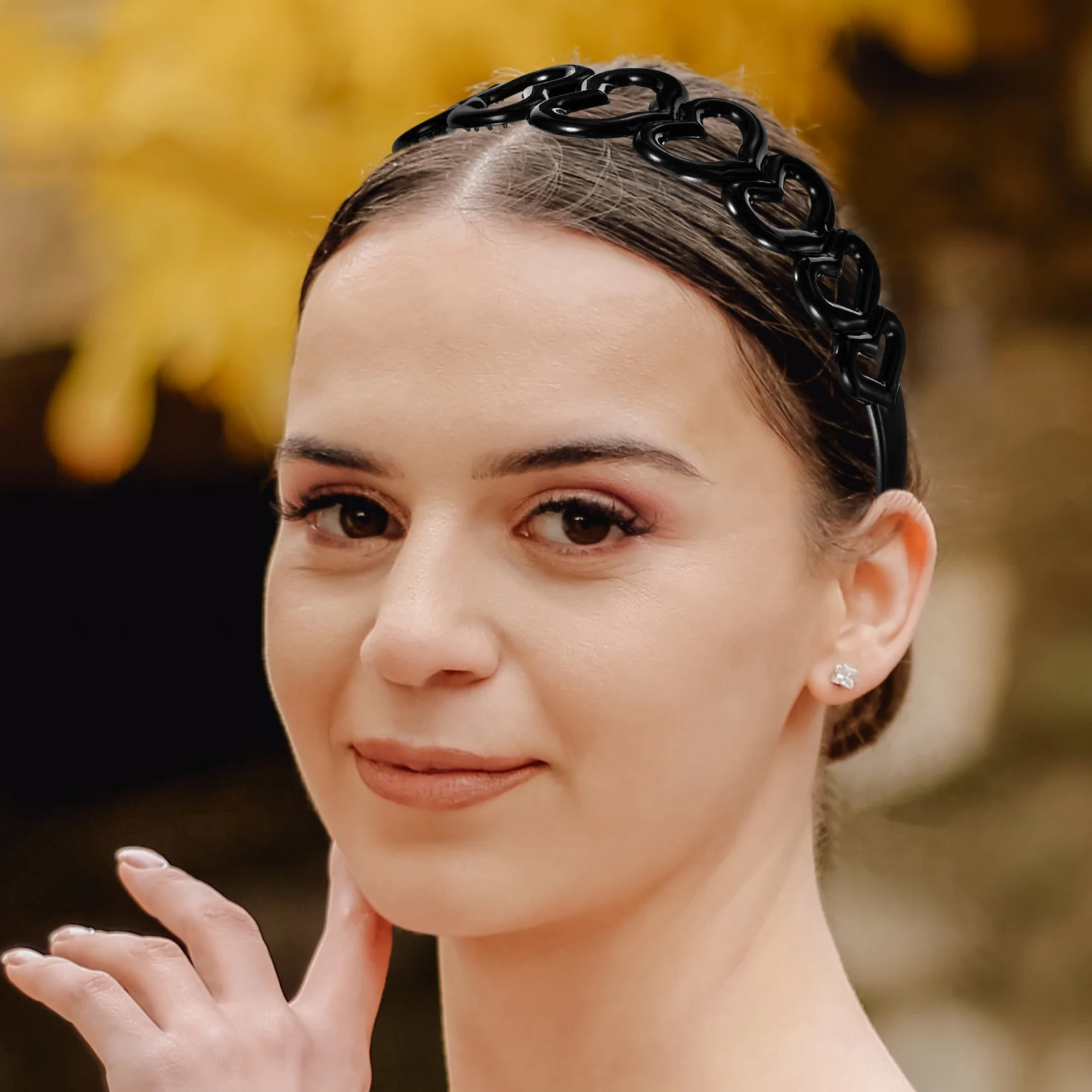 

Anti Slip Hairband for Women Men Unisex Black Plastic Hoop Durable Long Lasting Extra Eye Blocking Hair Clasp Ponytail Headband