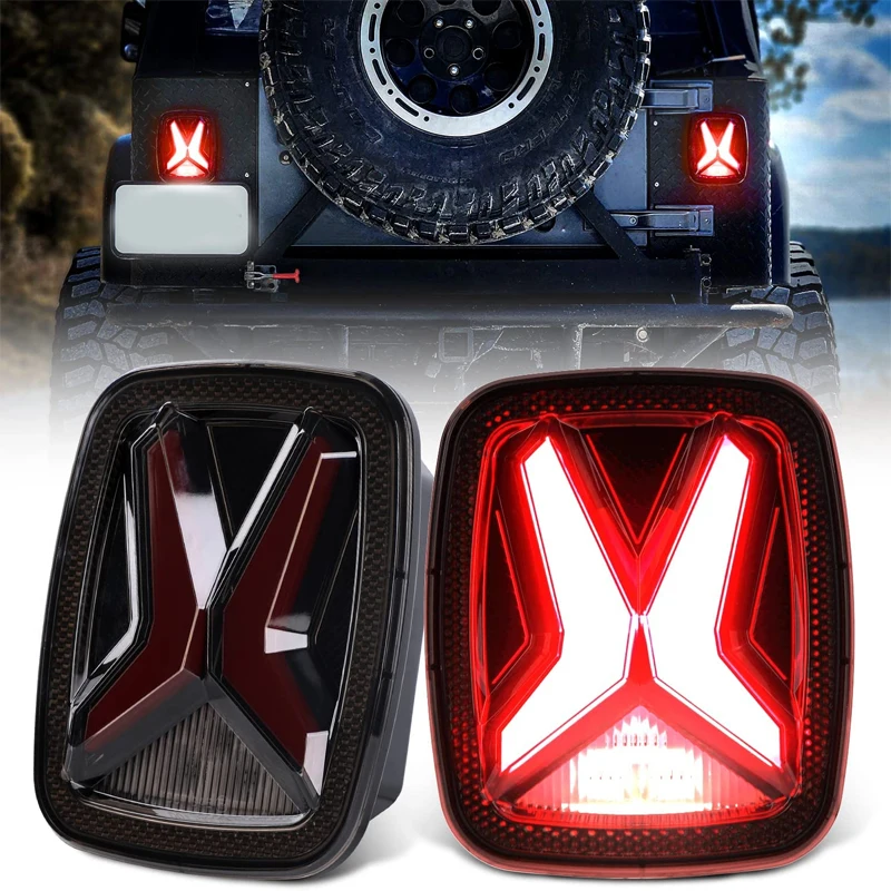 

DOT E-mark Approved Car Light Assembly Led Tail Lamp For Jeep Wrangler CJ TJ YJ Smoked Brake Reverse light Daytime Running Light