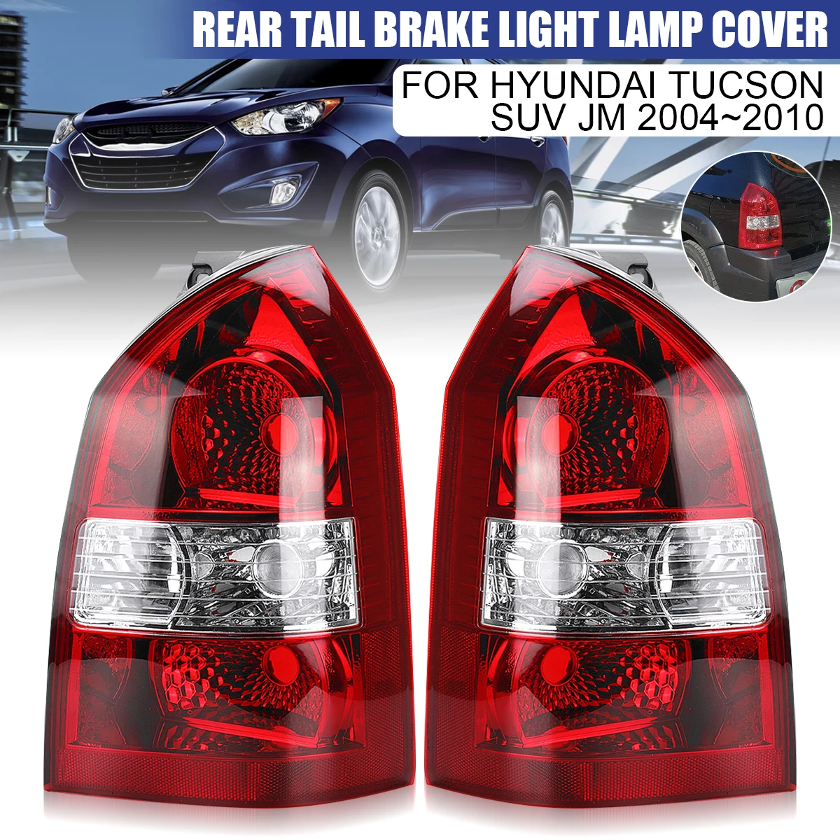 

Для Hyundai Tucson Suv JM 2004 ~ 2010, автомобильный задний фонарь, задний фонарь заднего хода, противотуманные фары, аксессуары, замена корпуса, без лампы