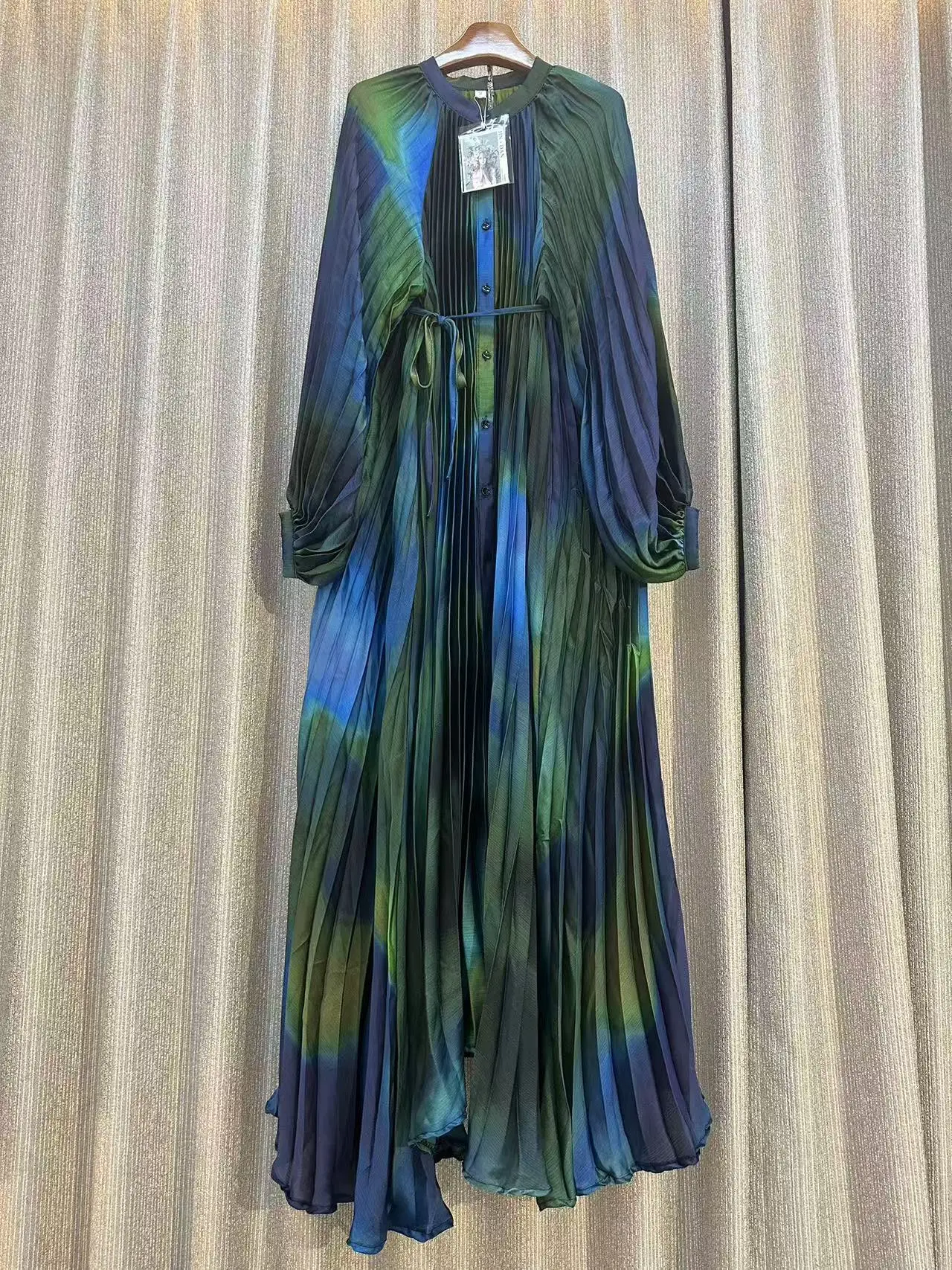 New Autumn Light Mature Style Elegant Maxi Dress For Women Retro Temperament Lantern Sleeve Casual Party A-Line Printed Dress