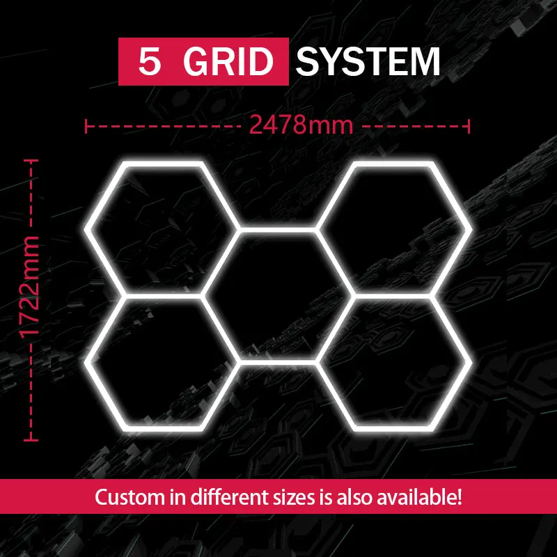 Imagem -06 - Honeycomb Led Lights para Garagem Trabalhando Hexagon Light Detalhamento do Carro Vendas de Fábrica