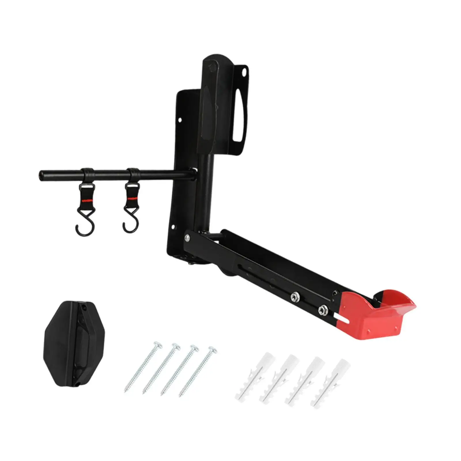 Vertical Bicycle Wall Holder Retractable 45 to 56 Cm Arm Space Saving Mount for Apartment Garage Shed