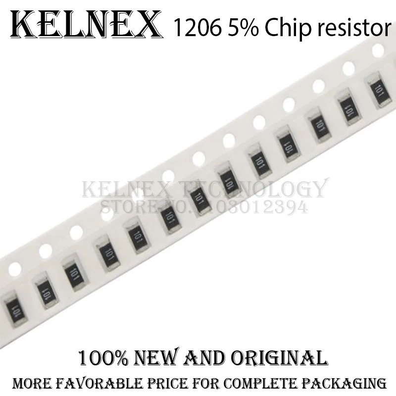 Résistance SMD 5000 0R ~ 10M, 1/2W 0 1 10 1206 100 150 220 ohm 1K 330 K 10K 2.2K 0R 1R 10R 100R 150R 220R 330R ohm 100, 5% pièces