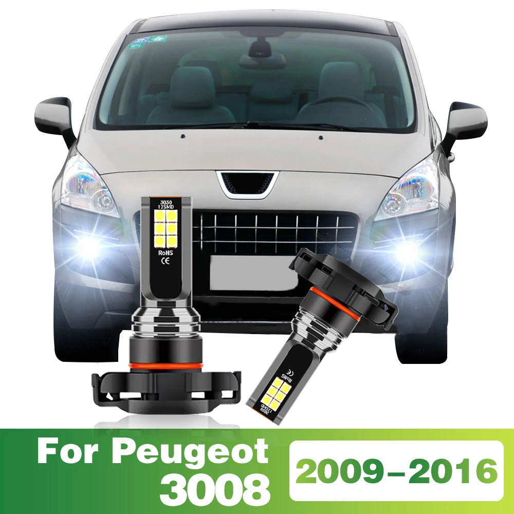 

2X LED Fog Light Bulbs 5202 5201 PS24W Fog Lamps 12V 6000K 3030SMD For Peugeot 3008 MPV 2009 2010 2011 2012 2013 2014 2015 2016