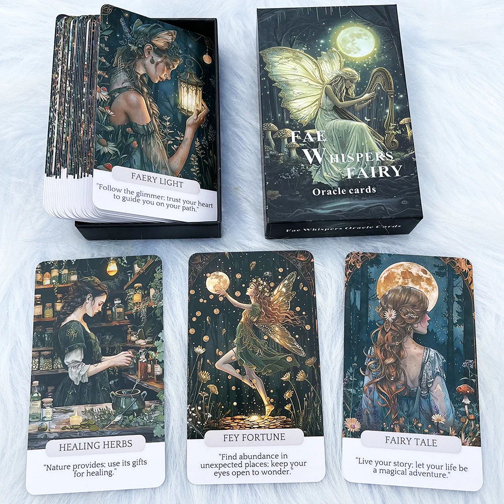 

Карты Fae Whispers Fairy Oracle, 54 шт., колода мистических сказочных сообщений, духовное вдохновение и медитация, эстетика Fairycore