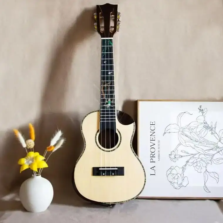Solid Top Acoustic Guitar With Spruce Top And Nylon Strings Made In China Rosewood Back/Side Material
