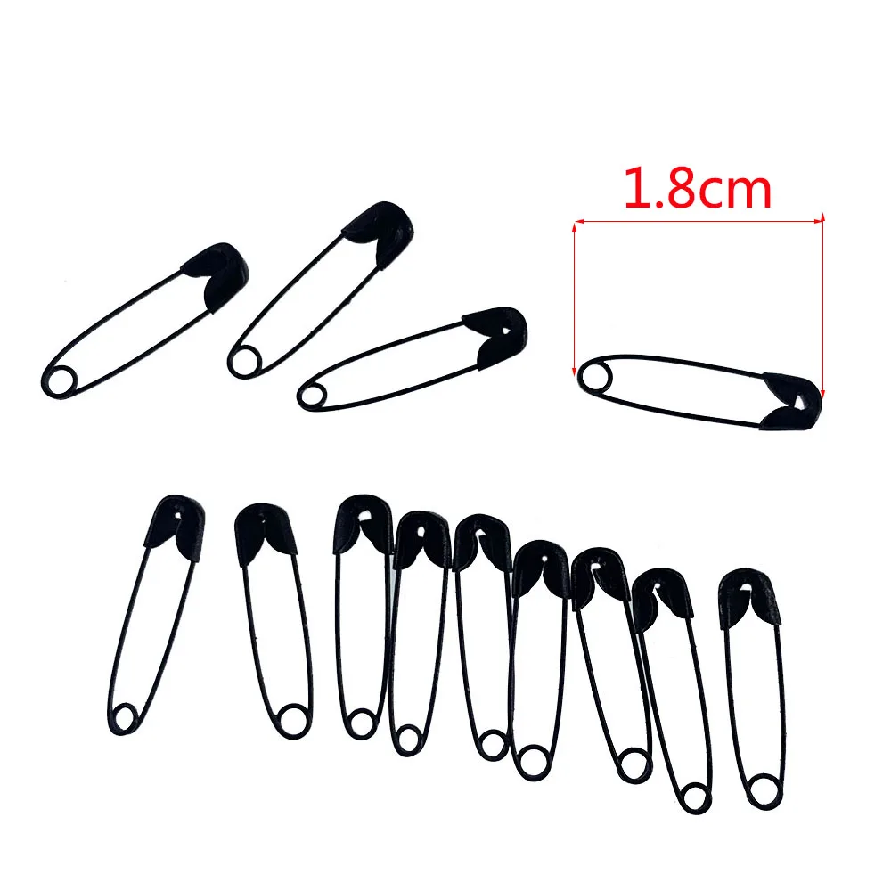 200Pcs Alloy Black Small Safety Pins Findings Brooch Sewing Tool Knitting Stitch Marker Tag Pins Clips DIY Craft Supplies 5x18mm