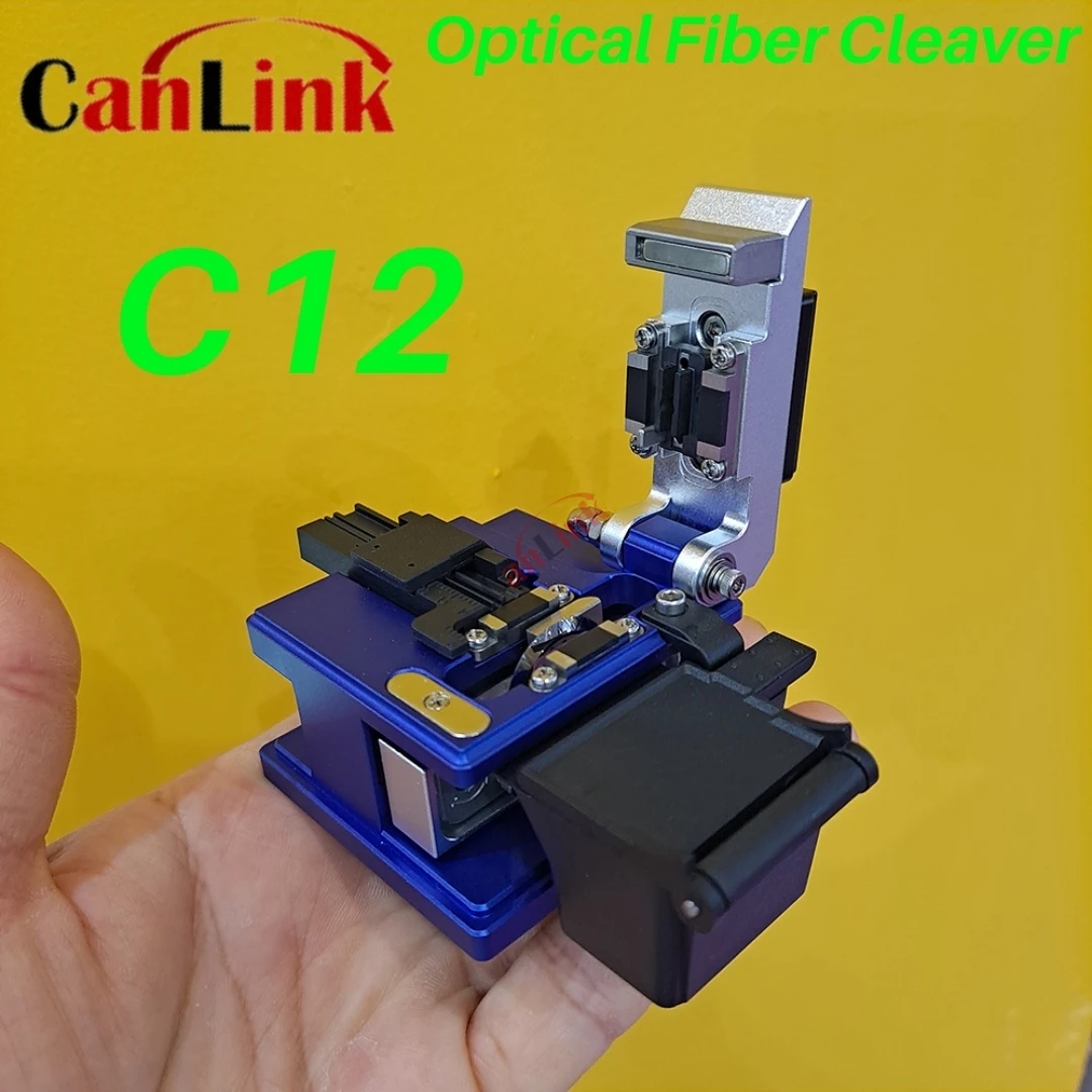 

High Precision C12 Optic Cable Cutter Tool Optical Fiber Cleaver With Wast Fiber Box FTTH