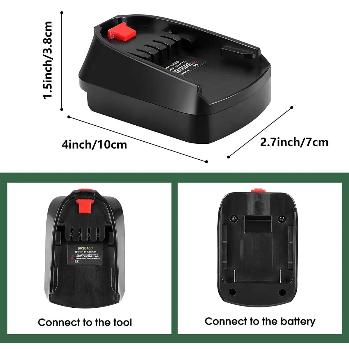 Adaptador de batería Compatible con Bosch 18V GBA, conversión a batería PBA, herramienta eléctrica, reemplaza todas las herramientas eléctricas