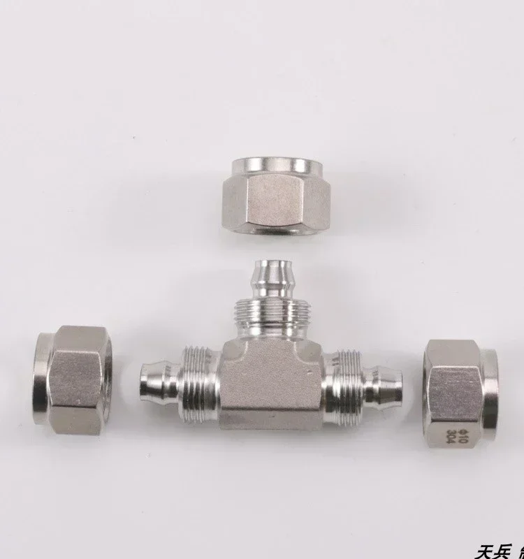 Forged 4 6 8 10 12 mm Hose Quick Twist Equal Reducer Tee 3 Ways Coupler Connector 304 Stainless Steel Pneumatic Air