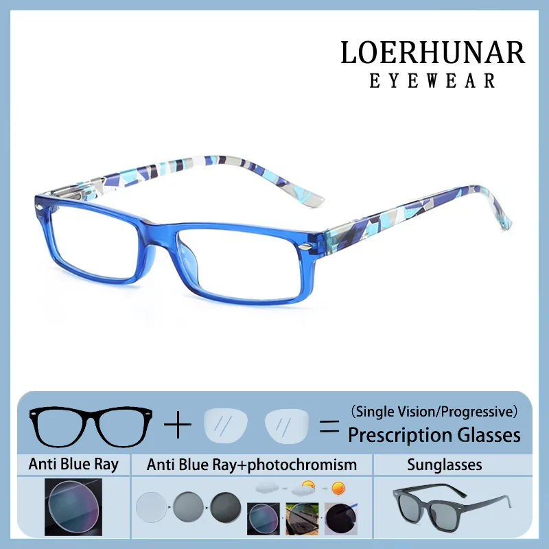 

Femal Square Print Flower Frame Prescription Glasses Reading Eyewear Women Optical Photochromic Anti Blue Ray Nearsight Eyeglass