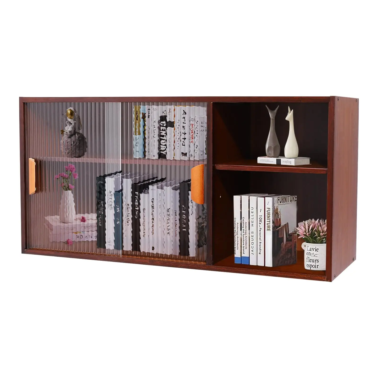 

Cncest Small Kitchen Pantry Cabinet, Wall Sideboard with Glass Doors, Wall Mount, Countertop Cupboard Food Pantry Cabinet for Ki