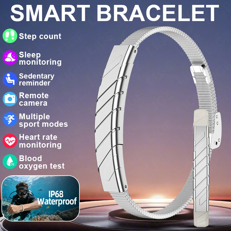 Pulseira Inteligente Nova, Monitor de Atividades Esportivas, Monitor de Sono, Frequência Cardíaca, Oxigênio no Sangue, Pedômetro, Sem Tela, Smartwatch