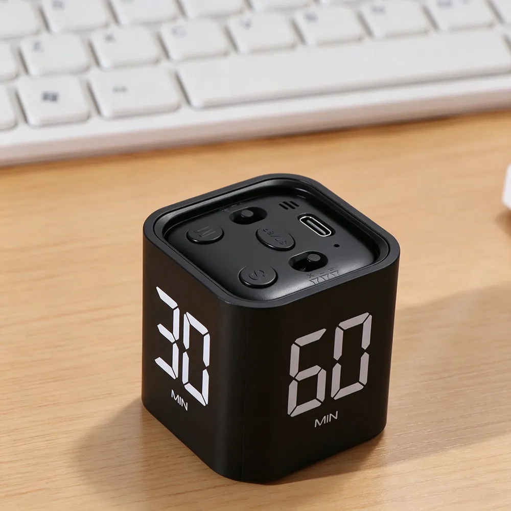 Efficient Dual Modes Timer Dual Mode Gravity Sensor Usb-c Charging Digital Timer Alarm Clock Led Cooking Countdown Mechanical