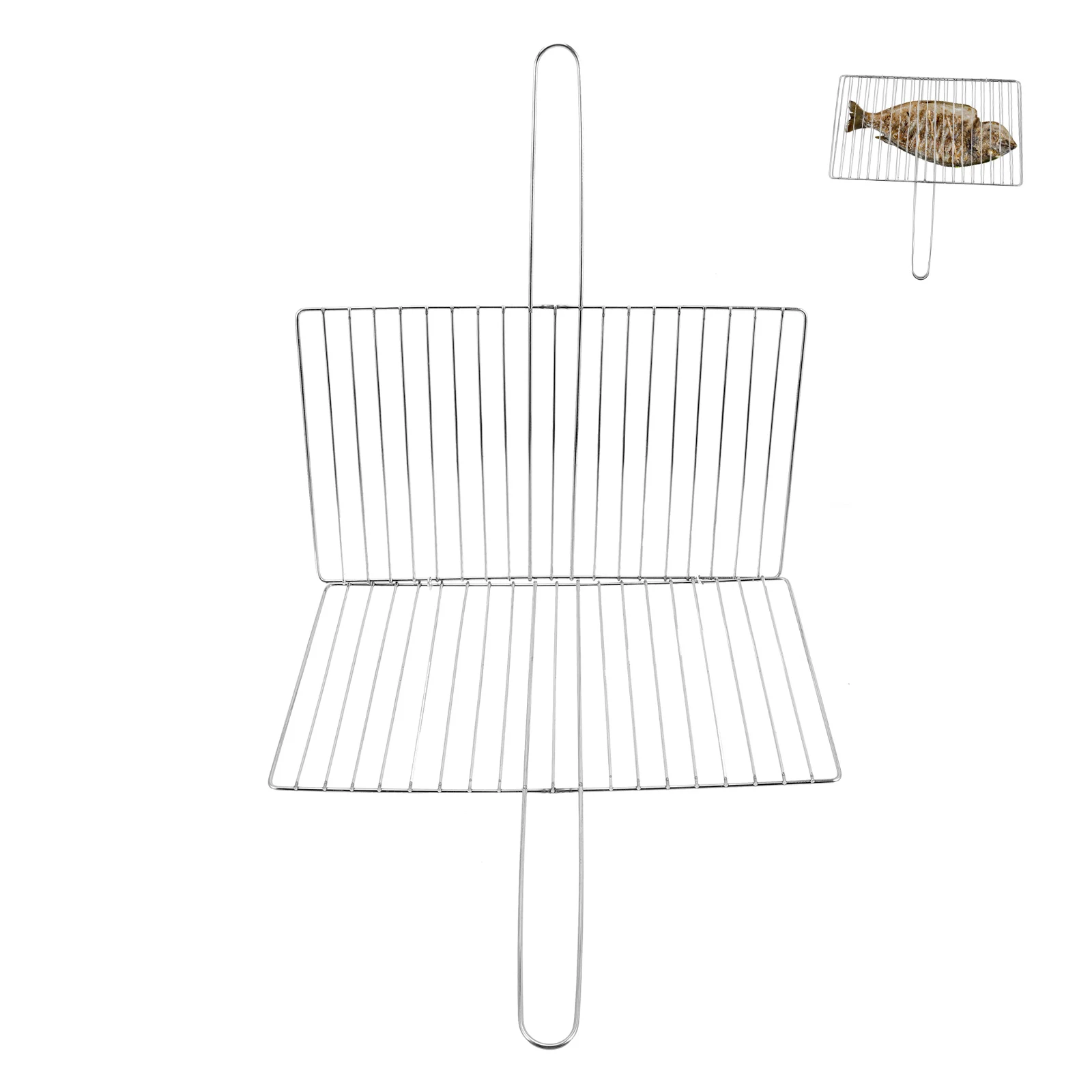 

Portable Stainless Steel Fish Grill Basket Camping Barbecue Grill Rack for Steak Meat Vegetable Outdoor Picnic Grilling Tool