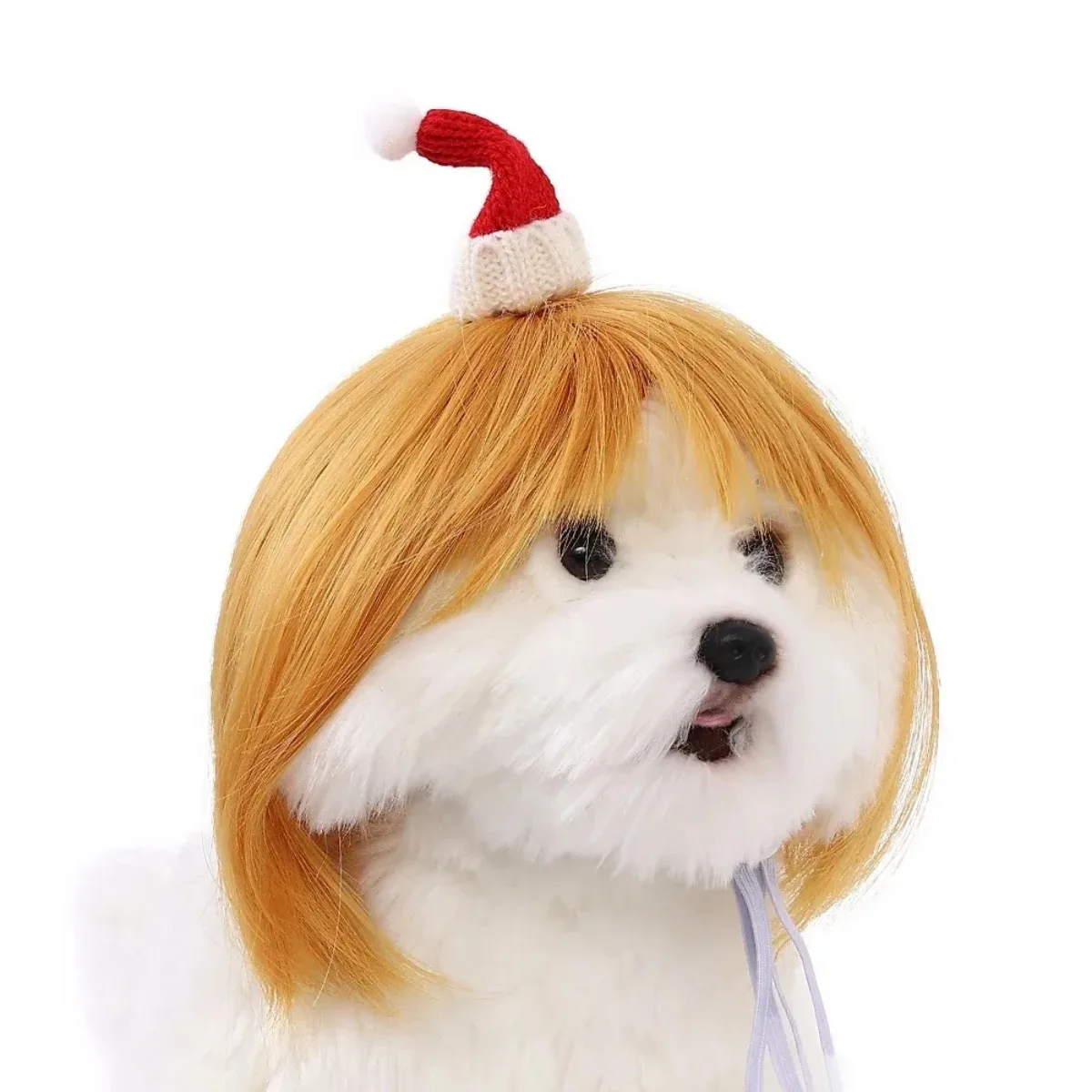 Pet Wig Dog Wig Supplies Christmas Pet Accessories Curly Hair Straight Hair Cat Wig Creative Pet Decor Cat Accessories Toys