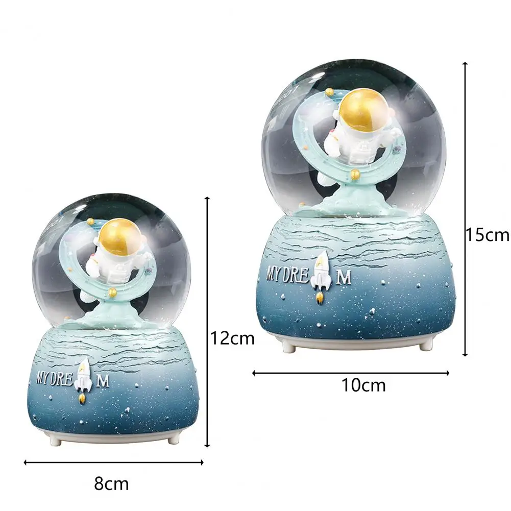 크리스탈 스노우 글로브 장식 공예, 레진 음악 우주 우주비행사 스노우 글로브, 어린이용 장난감 공