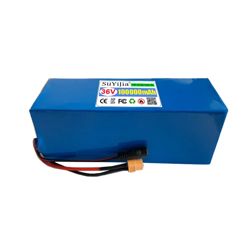 36V 100Ah 18650 بطارية حزمة 10S3P 100000mAh المدمج في 15A BMS، 250W-500W بطارية 42V 2A شاحن