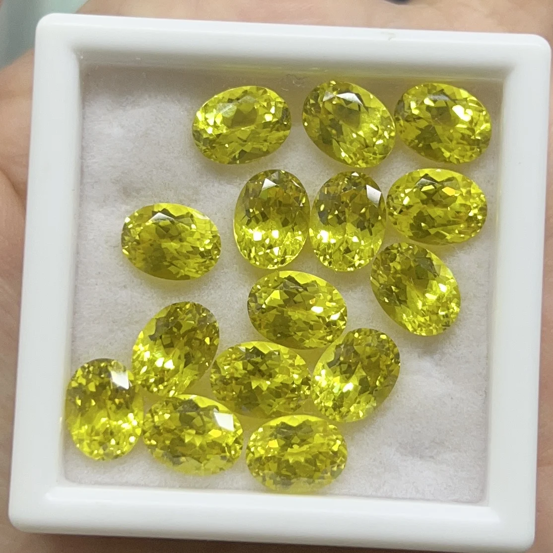 6x8mm Lab Created Oval Cut Yellow Sapphire Loose Gemstones