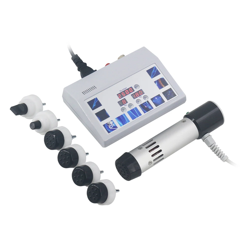 Máquina de terapia de ondas de choque con 10 cabezales alivia eficazmente el dolor muscular masaje relajación 300MJ onda de choque nueva actualización