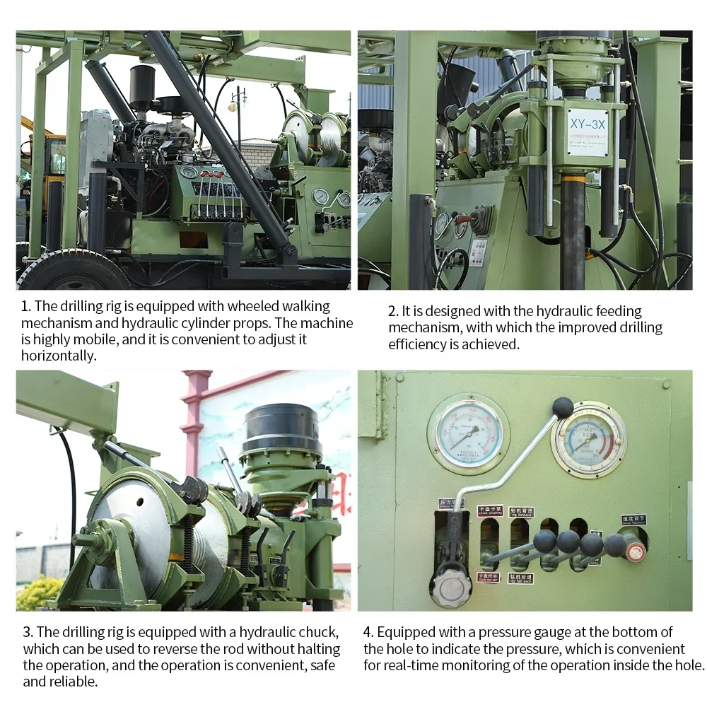 YG Xyx-3 Rig Pengeboran Sumur Air Kecil Seluler Rig Bor Geoteknik Spt