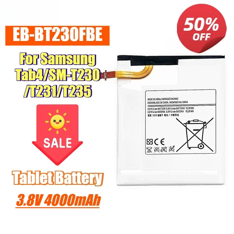 

3.8V 4000mAh EB-BT230FBE Tablet Battery for Samsung Tab4/SM-T230/T231/T235