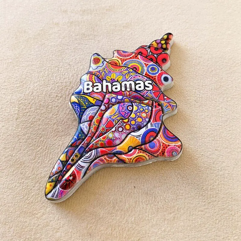 Bahamas Conch Shell 3D Resin Fridge Magnet Strong Aimants Frigo Cute Home Decor Refrigerator Souvenir Magnet