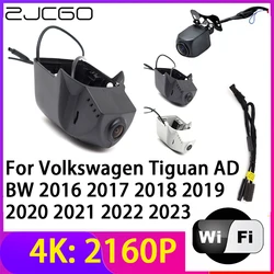 ZJCGO 4K 2160P Dash Cam Car DVR Camera 2 Lens Recorder Wifi Night Vision for Volkswagen Tiguan AD BW 2016~2023
